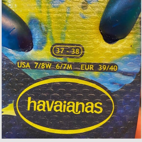 havaianas Conservation International Flip Flop Sandals Marinho/Azul Beach Vacay - Picture 8 of 9